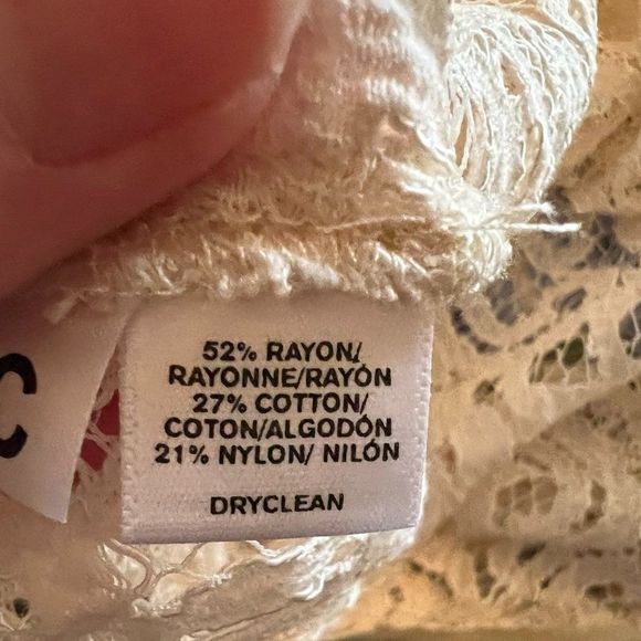 Ann Taylor LOFT Off White Lace 3/4 Sleeve Blouse - Medium - Picture 4 of 4